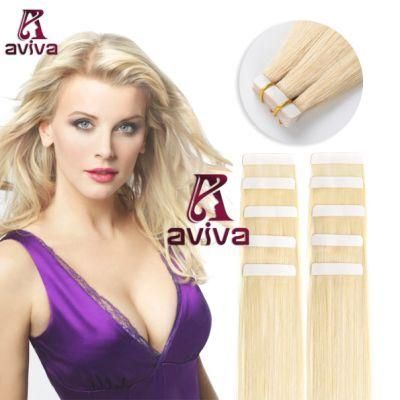 Blonde 613# Virgin Hair Skin Weft Double Side Tape in Hair Extensions PU Tape Human Hair Extension 16inch (AV-TP0016-613)