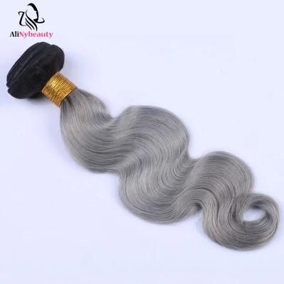 100% Human Hair Weaving Wholesale Body Wave 1b/Grey Hair