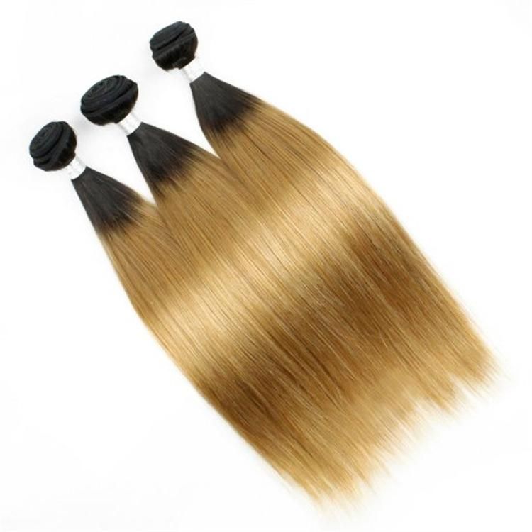 High Quality Natural Grade 1b/27 Straight Hair with Closure Wholesale Unprocessed Remy Raw Human Hair