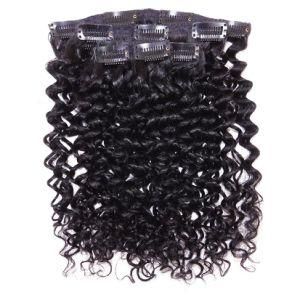 Jet Black Jerry Curl Clip-in 100% Human Hair