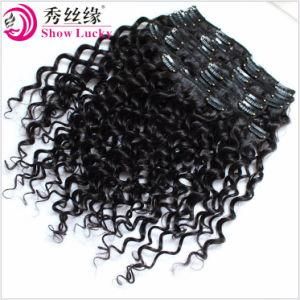 No Tangle No Shedding 100 Indian Human Hair Extension Natural Virgin Remy Clips in Hair Extension Deep Wave Curly
