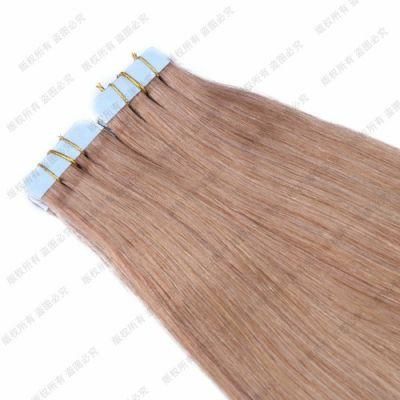 Mini Tape in Human Hair Adhesive Extensions None Remy Straight Skin Weft Natural Hair 12&quot; 16&quot; 20&quot; Blonde Color
