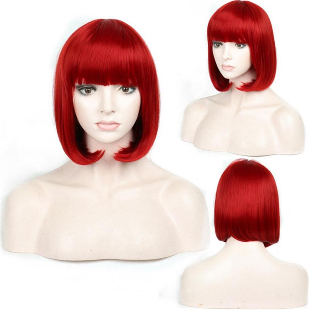 Custom Colorful Cosplay Straight Front Full Lace Hair Hairpiece Wig