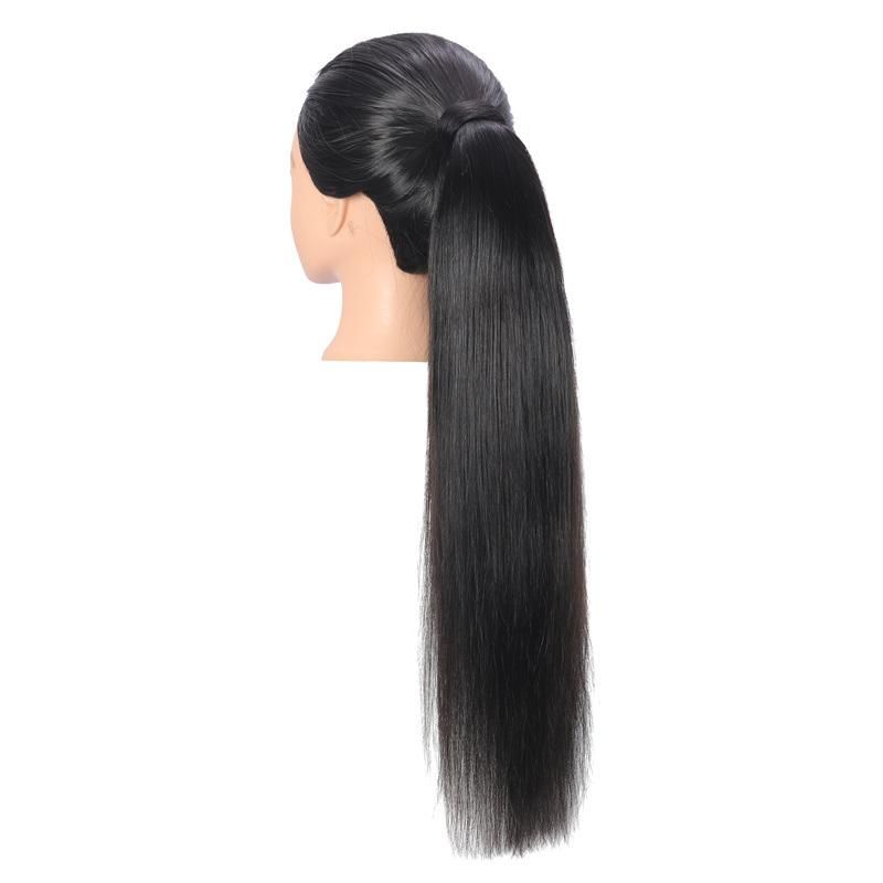 Straight Brazilian Remy Human Hair Wrap Around Ponytail Human Hair Clip in Human Hair Extensions Straight Hair for Black Women