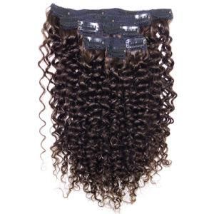 Dark Brown Peruvian Jerry Curly Clip in Human Hair Extensions