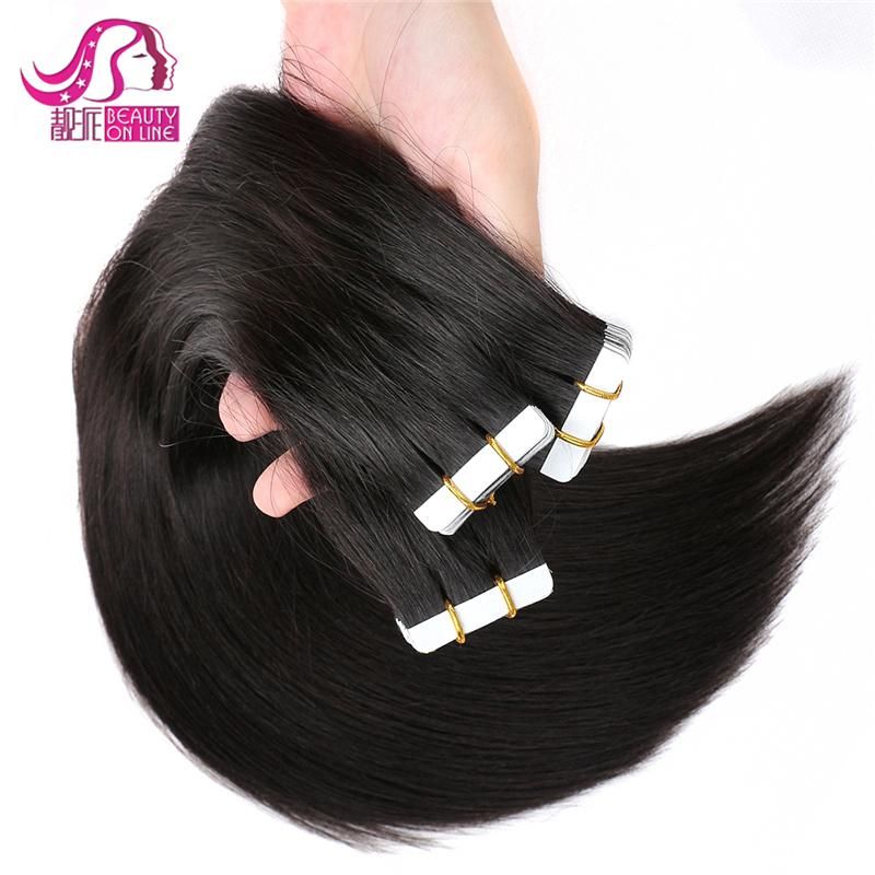 No Shedding Brazilian Tape Hair Extensions Kinky Straight Double Tape Hair Extensions