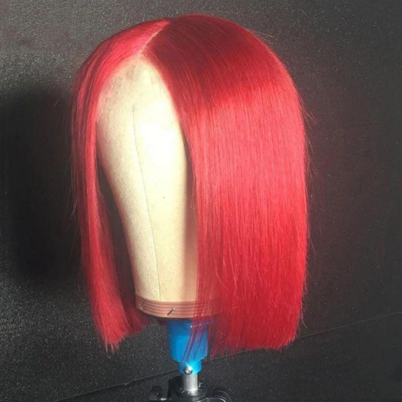 13*4 Synthetic Lace Front Wig Straight Hair Bob Wigs 1b/Dark Pink and 1b/Light Blue and Ombre Color and Green Color Lace Frontal Short Wigs for Women