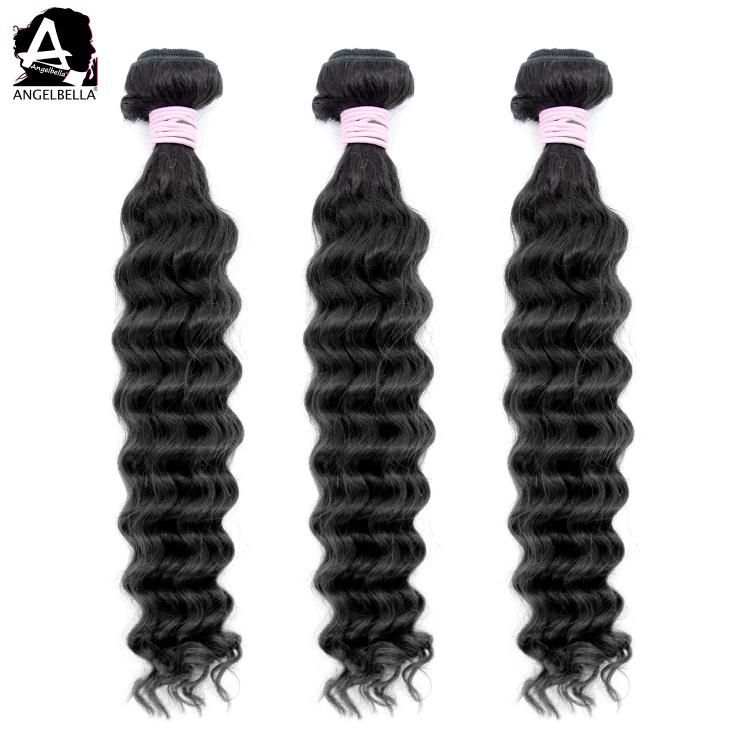 Angelbella Deep Wave Virgin Hair Weave Double Layer Shedding Free 100 Human Hair Bundles