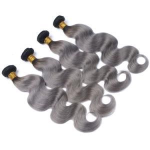 Ombre Color 1b/Grey Brazilian Hair Bundles Body Wave Virgin Human Braiding Hair