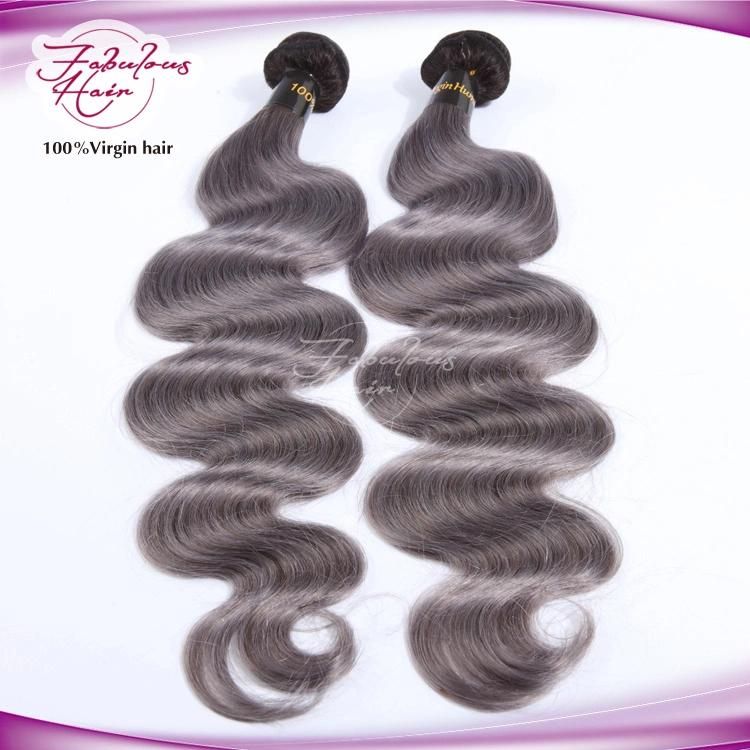 Ombre Color Natural Brazilian Color 1b/Grey Human Hair