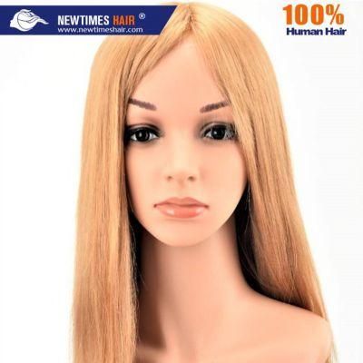 Custom Women&prime;s French Lace, PU and Silk Top Human Hair Wig