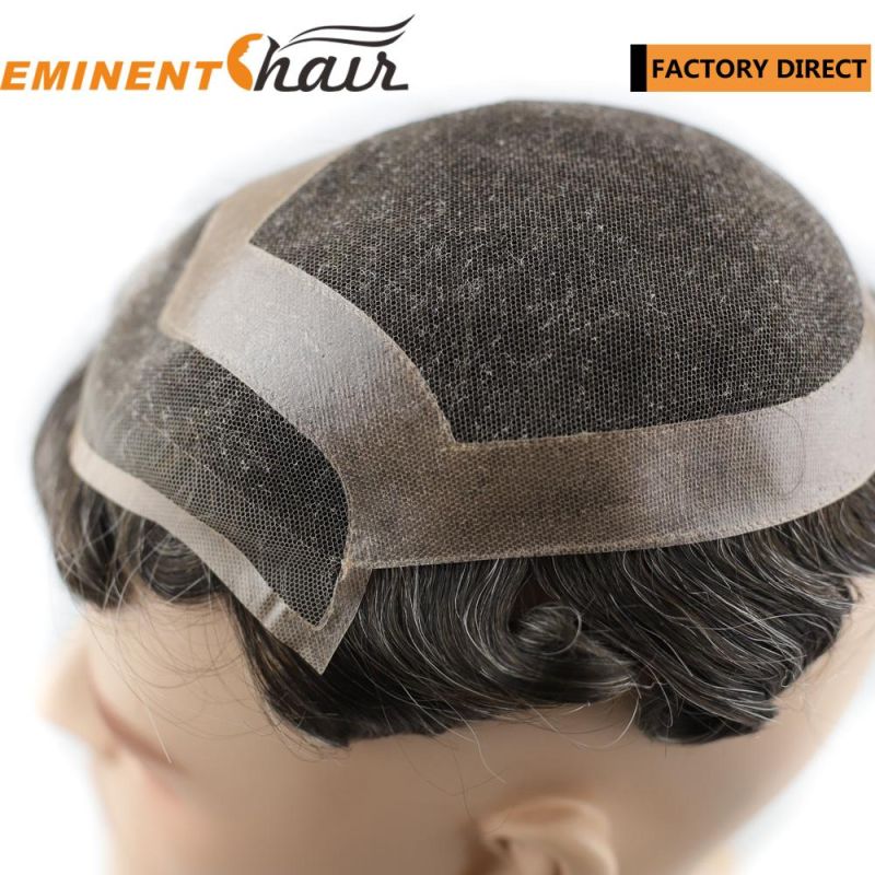 Lace Front Human Hair Men′s Hair Replacement System