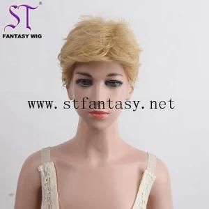 Wholesale Wigs Guangzhou Short Curly Golden Heat Resistant Synthetic Hair Kid Wig with Ce Certificated