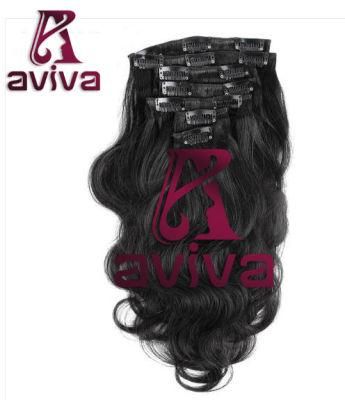 Brazilian Hair Extension Clip in Human Hair Extension 16inch 110gram Virgin Hair Extension Clip on Hair Extension Body Wave (AV-CH05-BD16)