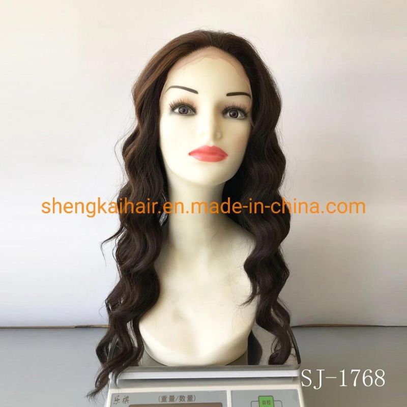 Wholesale Good Quality Handtied Heat Resistant Synthetic Fiber Curly Lace Front Wigs with Baby Hair 601