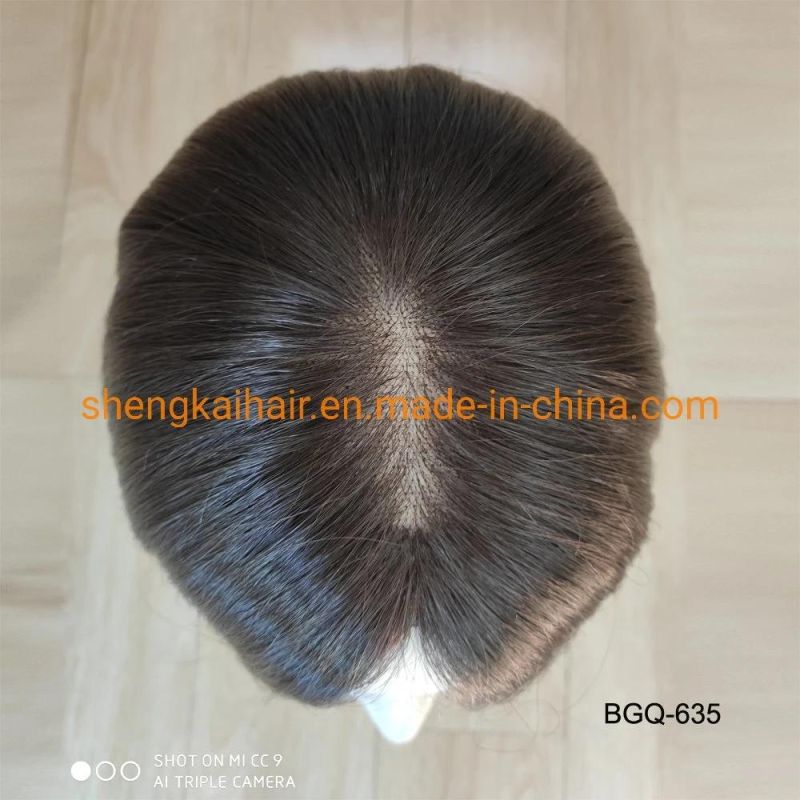 Wholesale Human Hair Synthetic Hair Mixed Full Hand Tied Monofilament Wig for White Woman 534