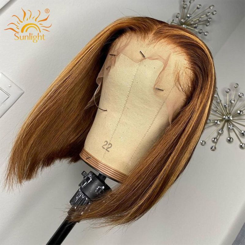 Best Quality Piano Hair Color 4/27 Highlight Wig Bob Wigs Human Hair Lace Front Unprocessed Raw Remy Lace Frontal Wig