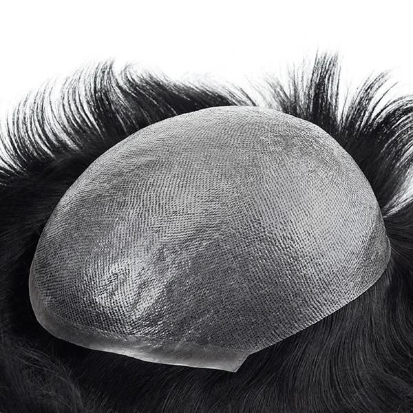 Thin Skin Base Single Split Knots Men′s Toupee