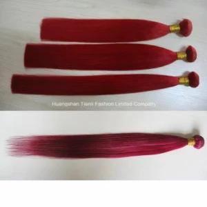 Red Color Straight Hair Extension 100% European Human Hair