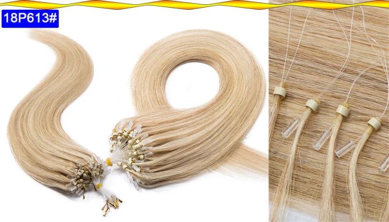 Micro Loop Hair Extensions Remy Hair Micro Bead Hair Extension Cold Fusion Stick Tipped Fish Line Hair Piece