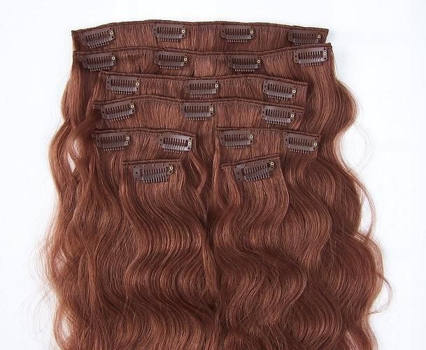 Clip on Hair Extensions Body Wave Human Hair Clip in Hair Extension (AV-CW010)