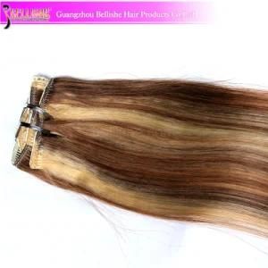No Shedding No Tangling Clip in Hair Extension P8/613 7PCS Indian Human Hair