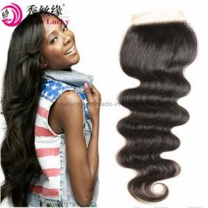 Remy Malaysian Human Hair Closure Piece 4*4 Swiss Top Lace Closure Body Wave Bleached Knots with Baby Hair