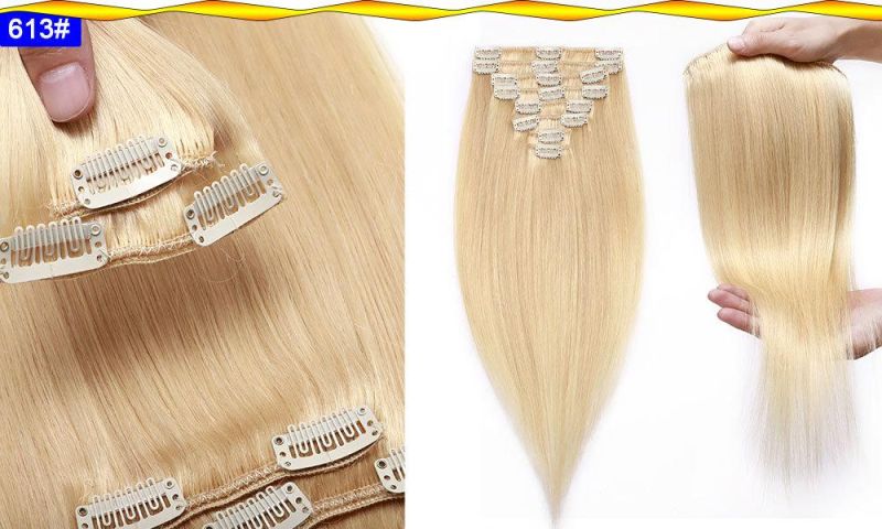 8PCS Clips in Hair Hairpieces Straight Hair Extensions Hair Bundles