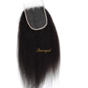 4*3.5 Top Closures Natural Black Remy Hair Kinky Straight Virgin Peruvian Lace Closure