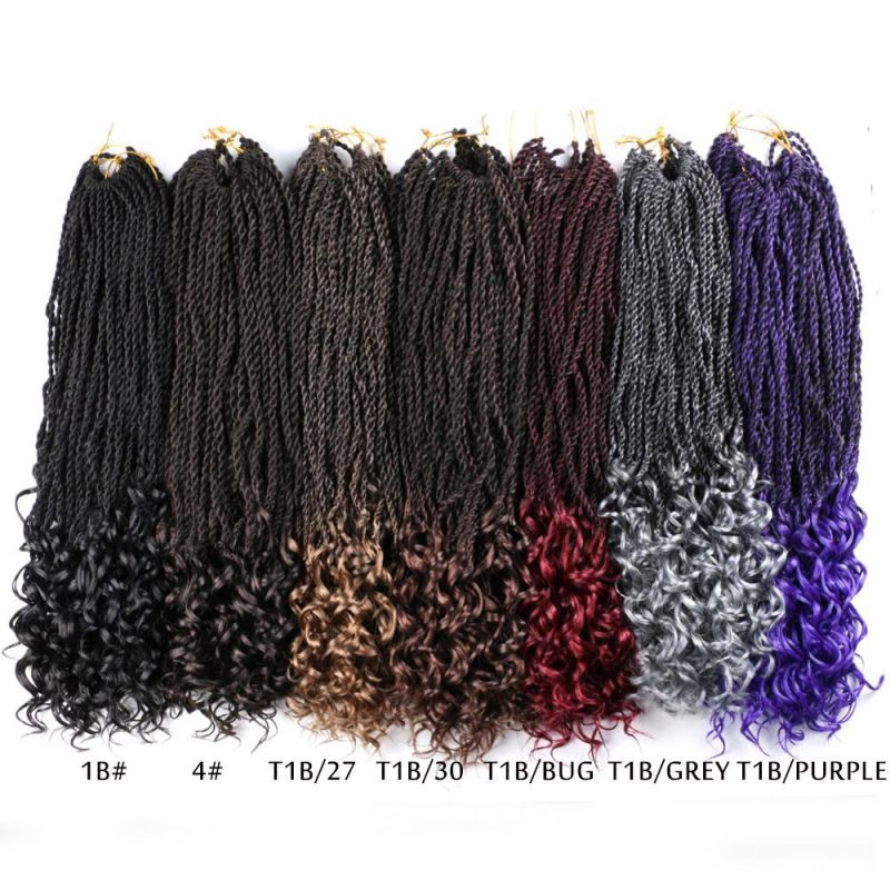 Chinese Dreadlocks Hair Extensions Senegalese Twist Crochet Braiding Hair with Curly Ends