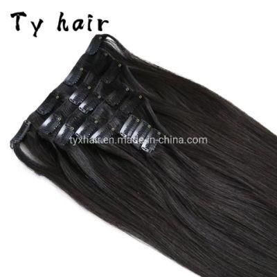 Natural Black Colored 100% Virgin Human Hair Women Clip Hair Extensions Hair Direct Shipping Form Warehouse