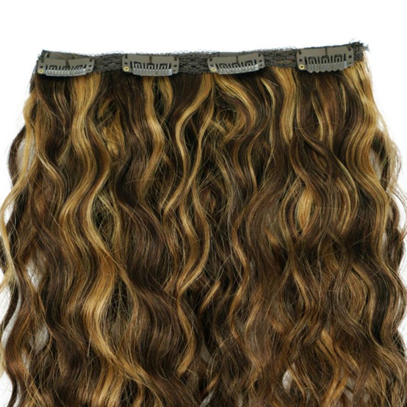 Water Wave Clip in Hair Extensions Machine Made Remy Brazilian Human Hair Head Set Clip in 4/27 20 Inches