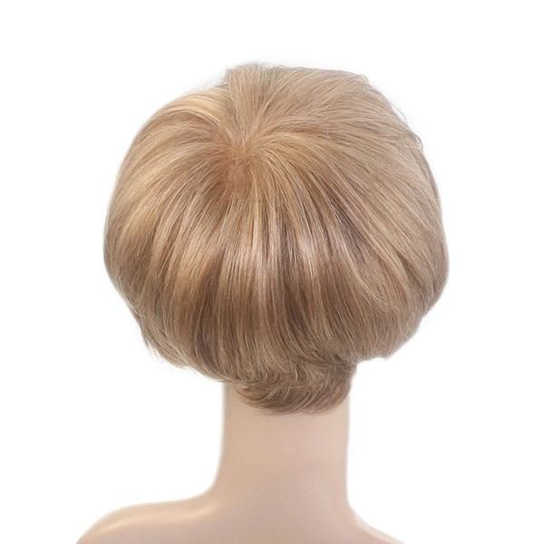 Lm001 Anti-Slip Silicon Mono Top and Lace Front Synthetic Hair Full Cap Wig Hairpiece