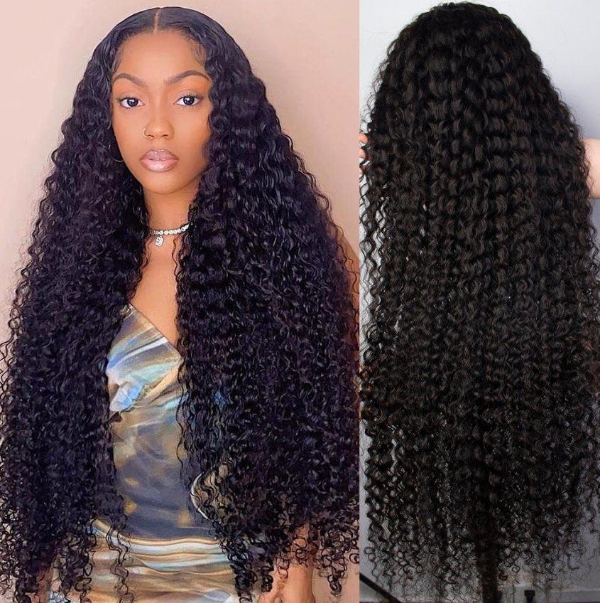 Curly Wig 13X4 Lace Front Human Hair Wigs for Women Preplucked Deep Wave 4X4 Lace Closure Frontal Wig