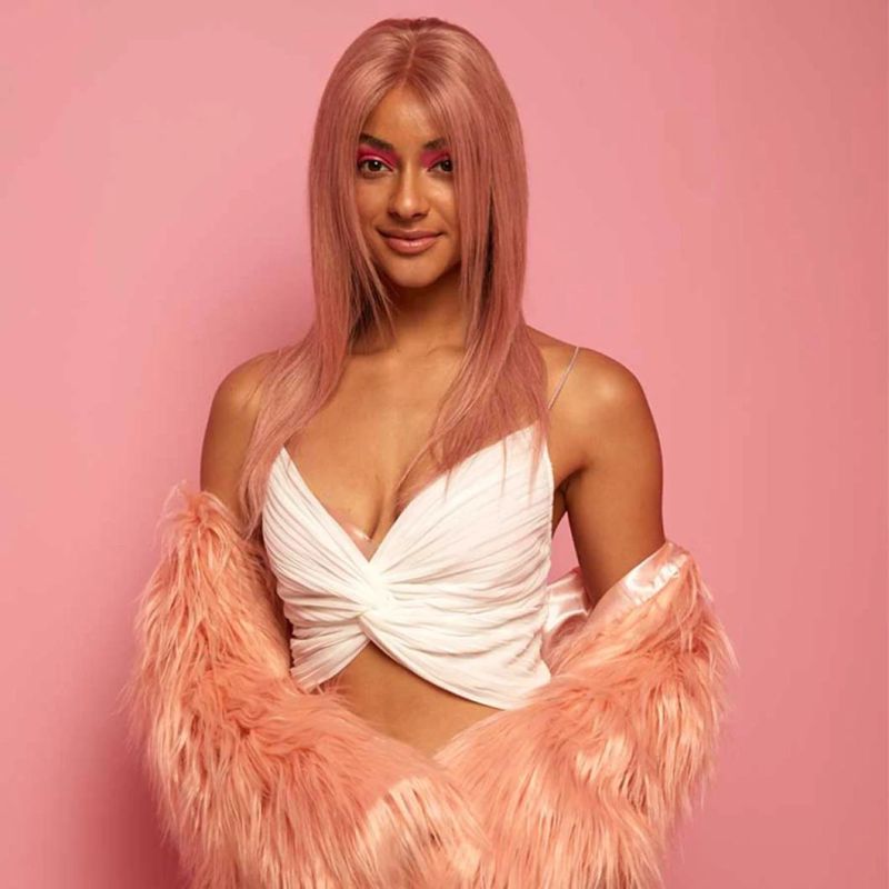 Straight Pink Wig Lace Front Human Hair Wigs for Women Human Hair Brazilian Remy 4X4 Closure Transparent Lace Wigs 20 Inches