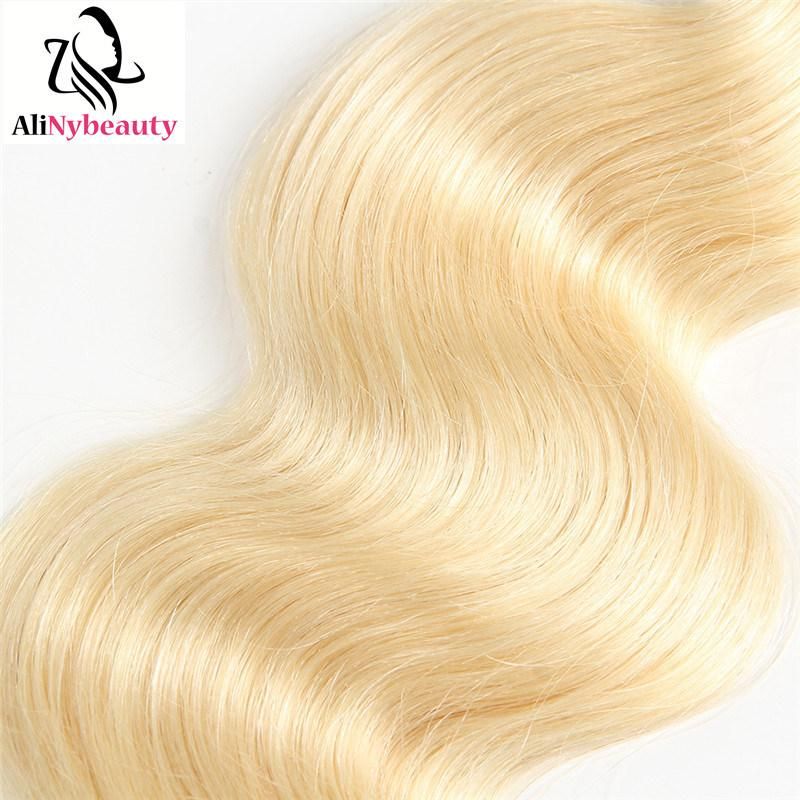 Wholesale Price Brazilian Human Hair Body Wave 613 Bundles with Frontal Lace Closure Blonde Hair Extension