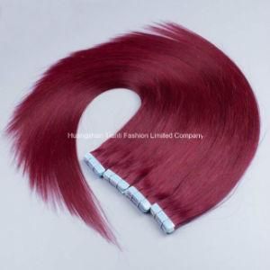 Red Color Hair Drouble Drawn 2.5g/Piece 8-30 Inch Tape Hair Extension