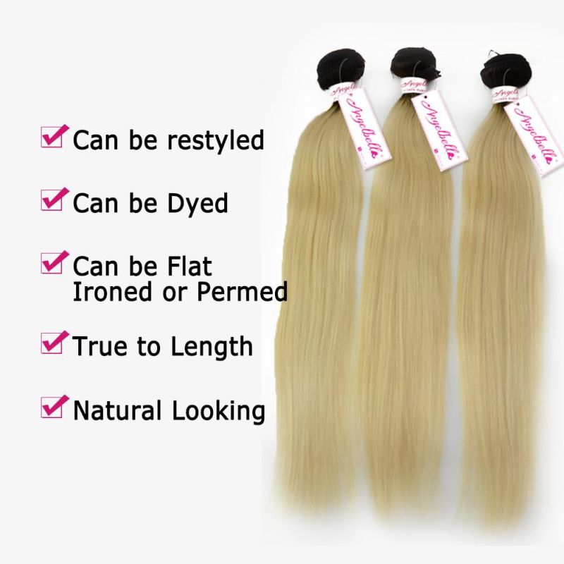 Angelbella Raw Indian Human Hair 1b# 613# Virgin Hair Weaving