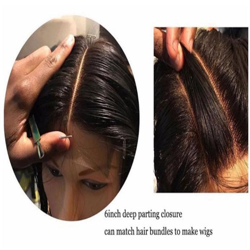 Kbeth Kim K Kardashian Body Wave Closure 2X6 4X4 13X4 Lace Closure Deep Middle Part 100% Human Hair Natural Color Remy Closure 6-18inch
