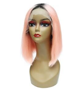 1b Pink Ombre Human Hair Wig Not Synthetic Lace Front Wig