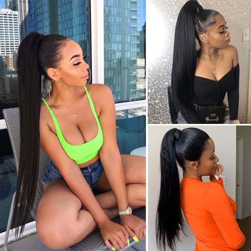 Body Wave Ponytail Wrap Around Clip in Ponytail Hair Extension