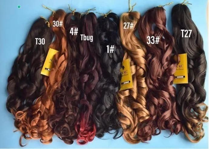 Synthetic Wavy Braiding Hair Extension 22inch 150g Curly Attachments Hair Braids Spiral Curl Wavy Braids Bundle Hairstyles