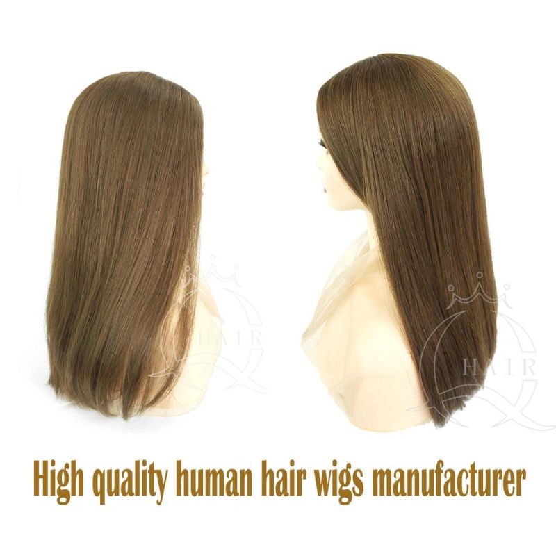 Brown Hair Wig Long Human Hair Remy Hair Wig Custom by Client Wig Factory Silk Top Jewish Wig Skin Top Wig Kosher Wigs Sheitel Perruque for Lady Women Wig