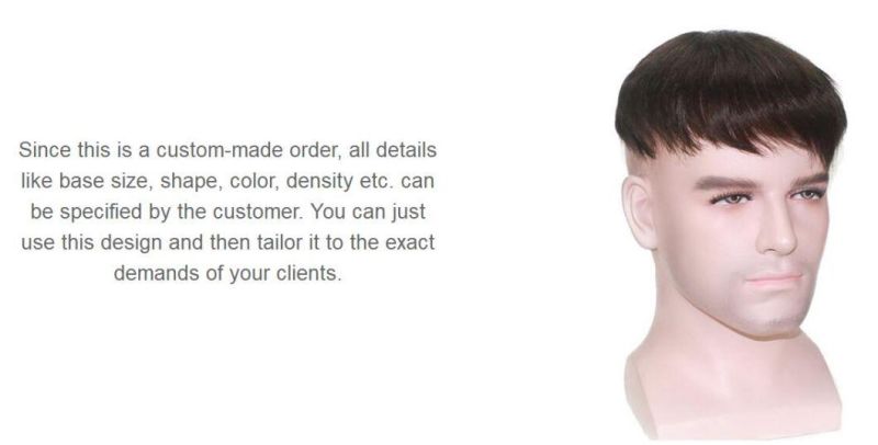 Men′s High Quality Wig′s - Mono Lace with PU - Custom Tailored for Customers