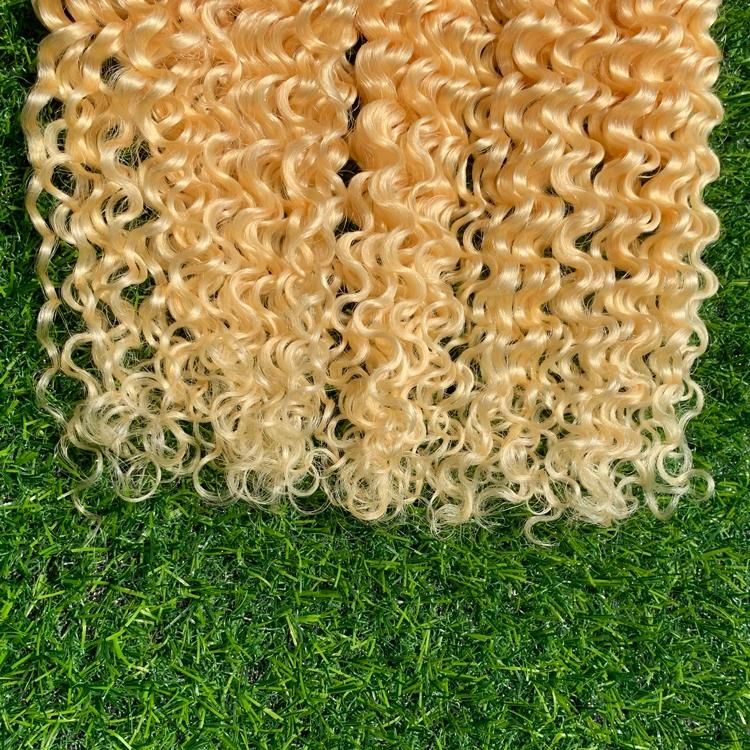Wholesale 613 Blonde Virgin Deep Wave Hair, Honey Blonde Brazilian Human Hair Weave, Virgin Mink 613 Blonde Brazilian Hair Bundle