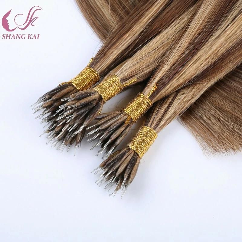 High Quality Blonde Color Nano Ring Hair Extension Remy Brazilian Hair Virgin Human Hair Extension