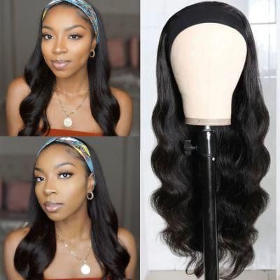 Gluess Wig with Headband Body Wave Human Hair Wigs 150%