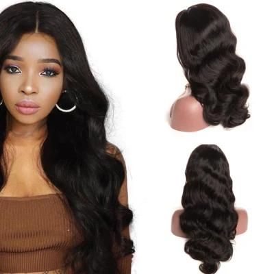 Wholesale Human Virgin Hair Full Lace Wig with Baby Hair Body Wave Natural Black