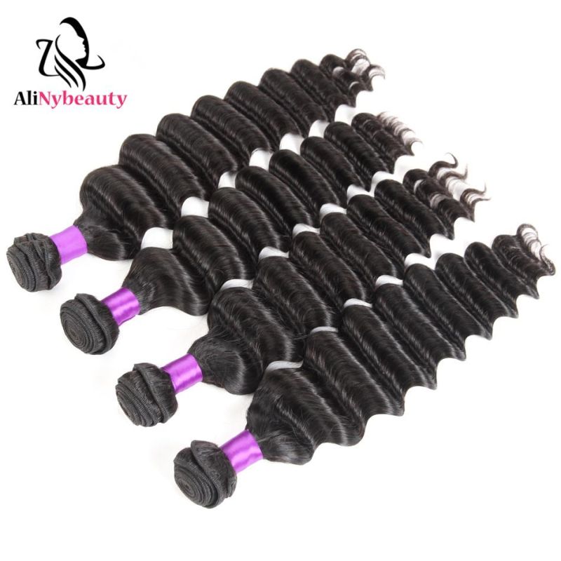 Wholesale Loose Deep Wave 10A Virgin Hair Bundles with Closure