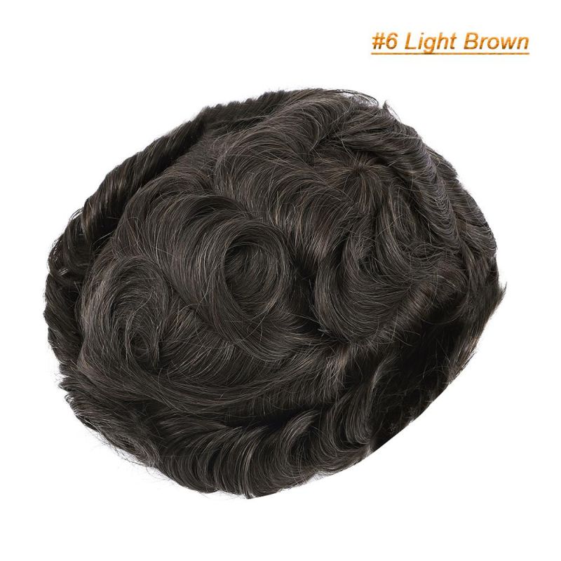 Men Toupee Human Hair Patch Indian Hair System Replacement Hairpiece